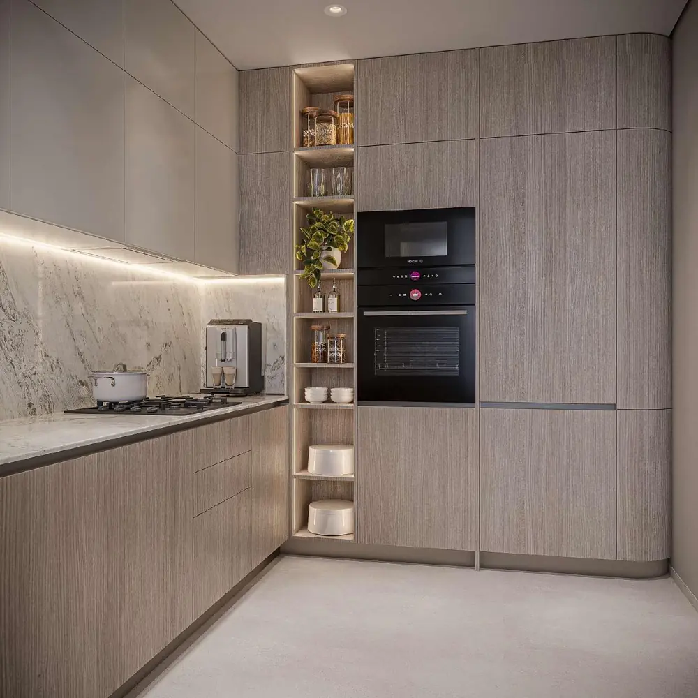 Cuisine entièrement équipée d'un appartement Wadan